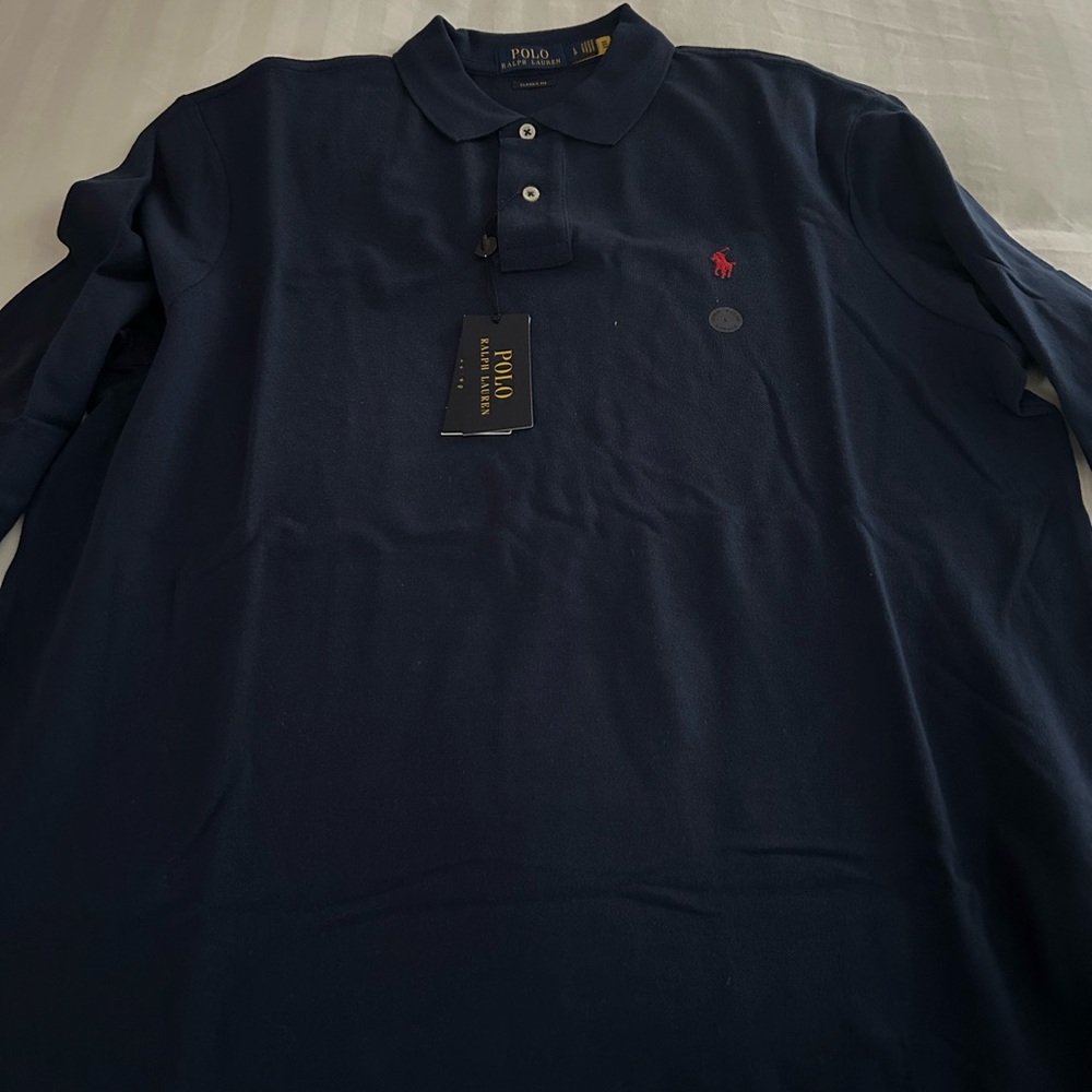 Ralph Lauren Classic Fit Navy Long Sleeve Polo Shirt